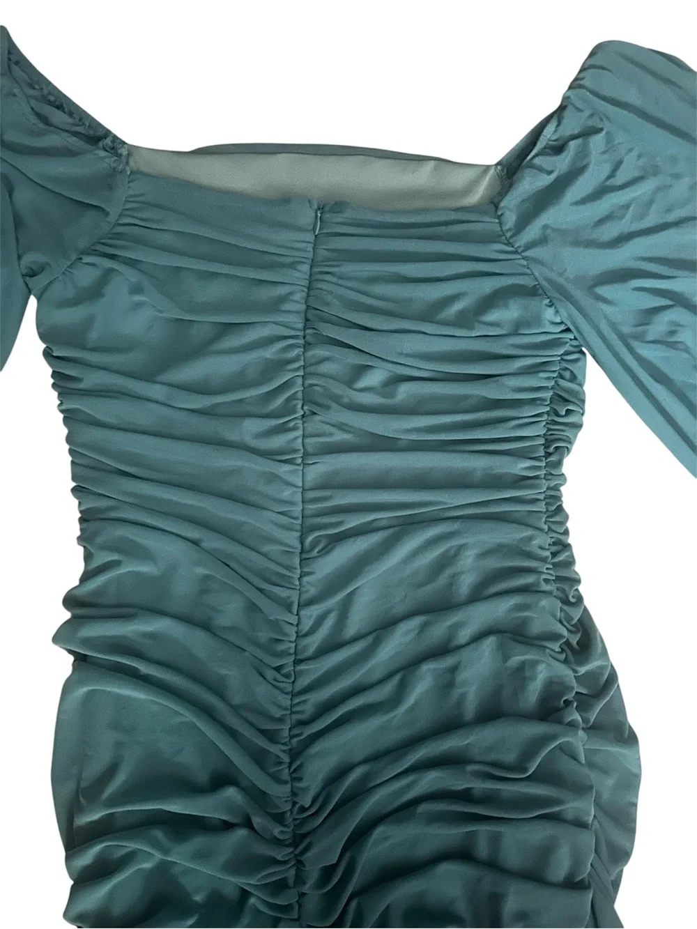 Bodycon sheer layered mini dress with sheer sleeves size XL - Picture 4 of 5